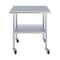 Amgood 24 in. x 36 in. Stainless Steel Table with Wheels AMG WT-2436-WHEELS - alternate 3